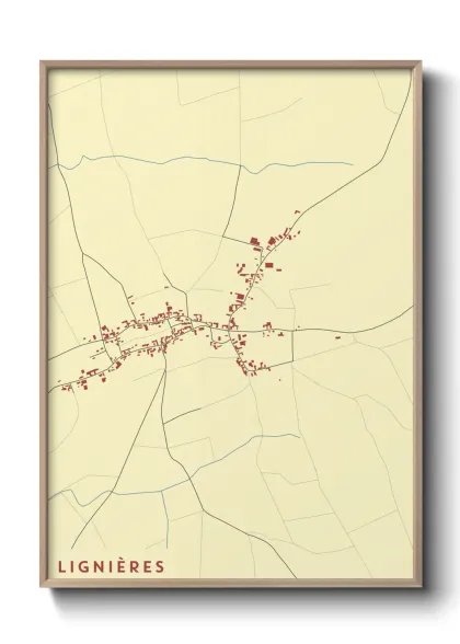 Une affiche de carte sur Lignières