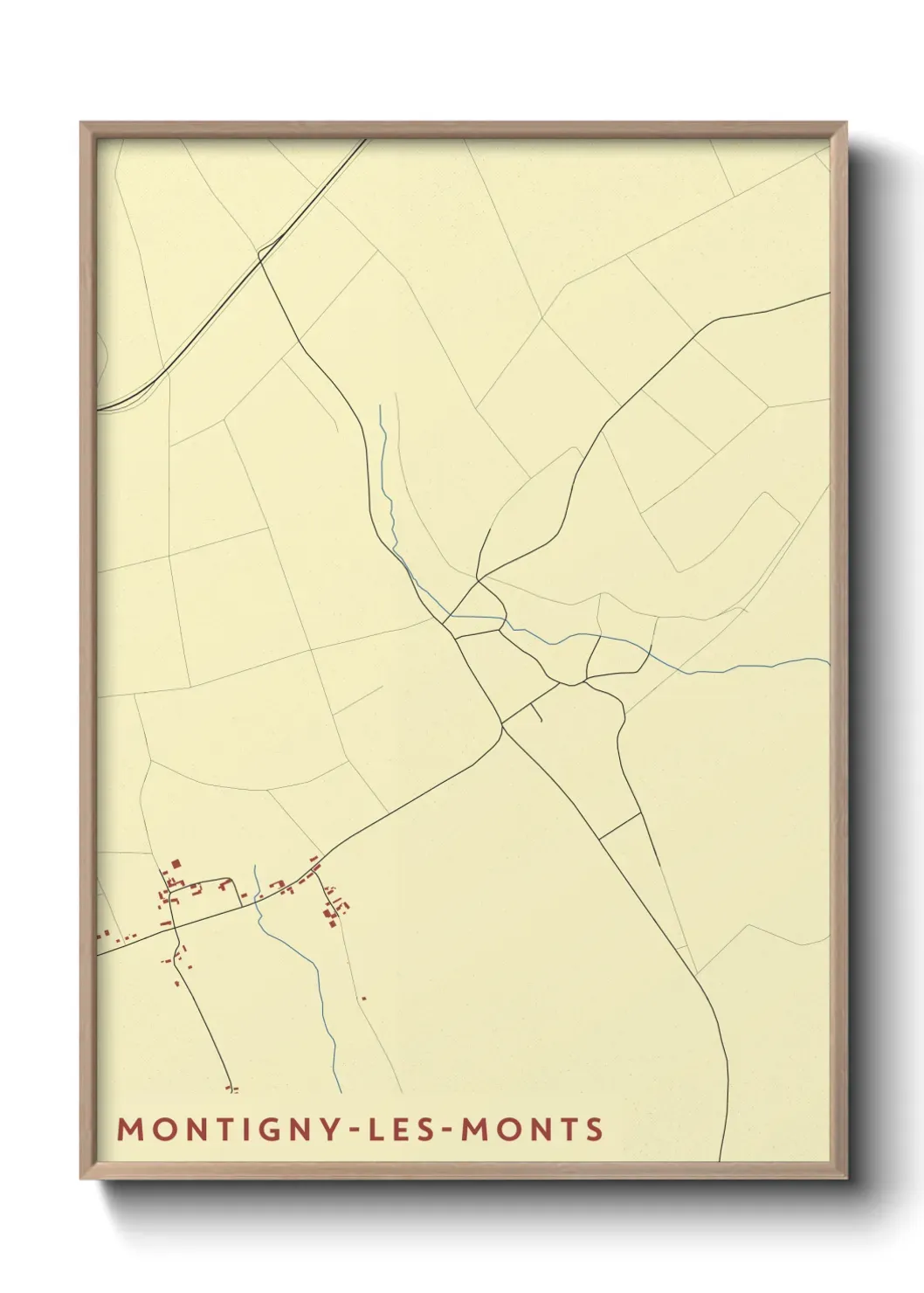 Un poster carte Montigny-les-Monts