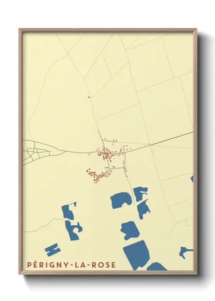 Une affiche de carte sur Périgny-la-Rose