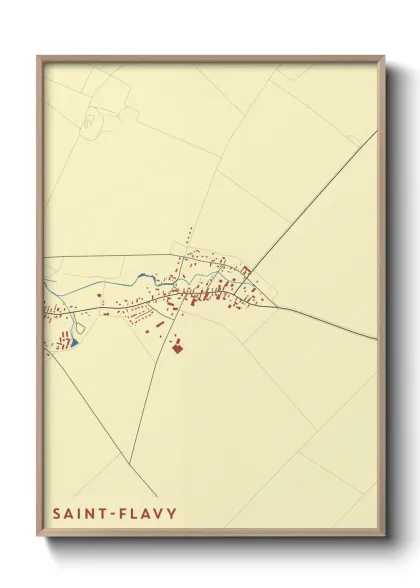 Une affiche de carte sur Saint-Flavy