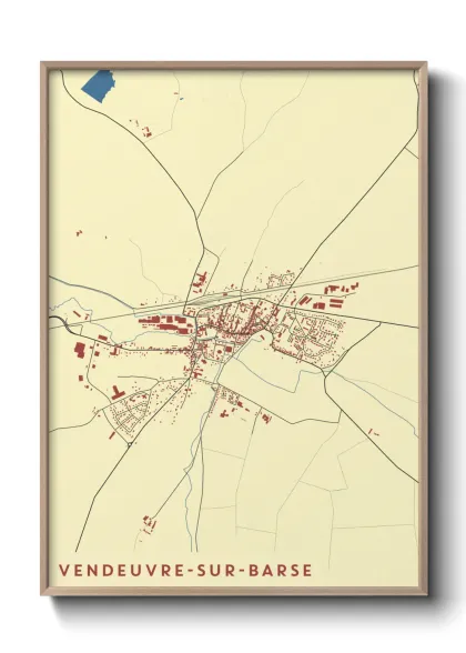 Une affiche de carte sur Vendeuvre-sur-Barse
