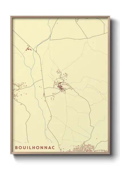 Une affiche de carte sur Bouilhonnac