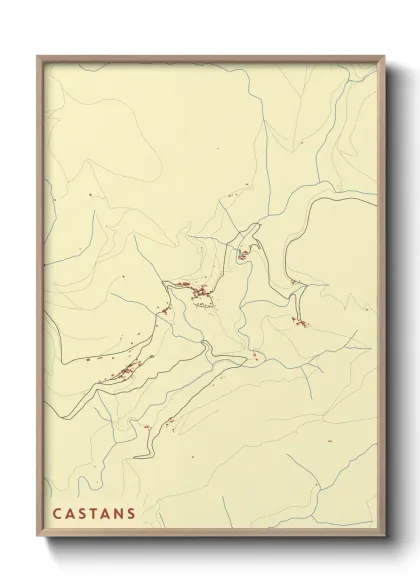 Une affiche de carte sur Castans