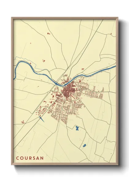 Une affiche de carte sur Coursan