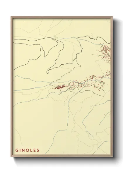 Une affiche de carte sur Ginoles
