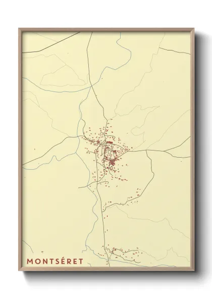 Une affiche de carte sur Montséret