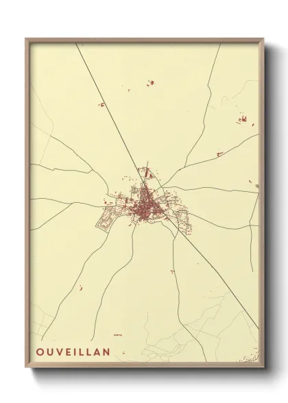 Une affiche de carte sur Ouveillan