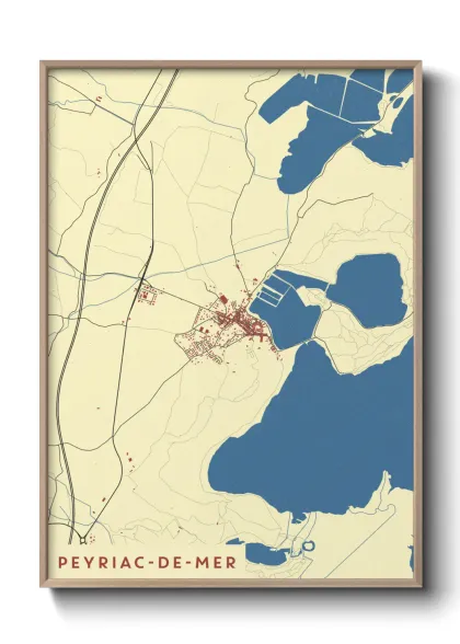 Une affiche de carte sur Peyriac-de-Mer