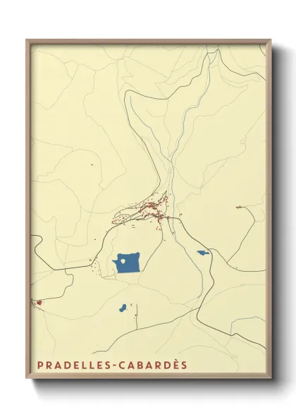 Une affiche de carte sur Pradelles-Cabardès