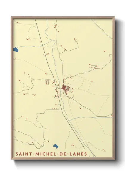 Une affiche de carte sur Saint-Michel-de-Lanès