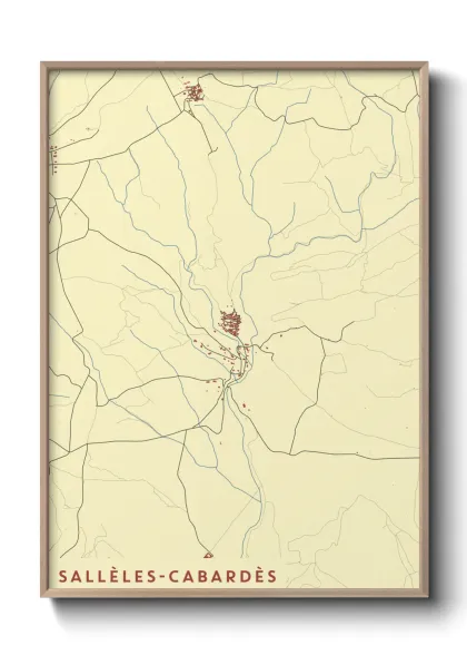 Une affiche de carte sur Sallèles-Cabardès
