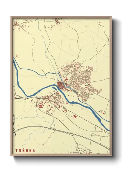 Une affiche de carte sur Trèbes