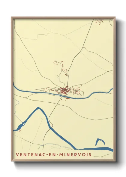 Une affiche de carte sur Ventenac-en-Minervois