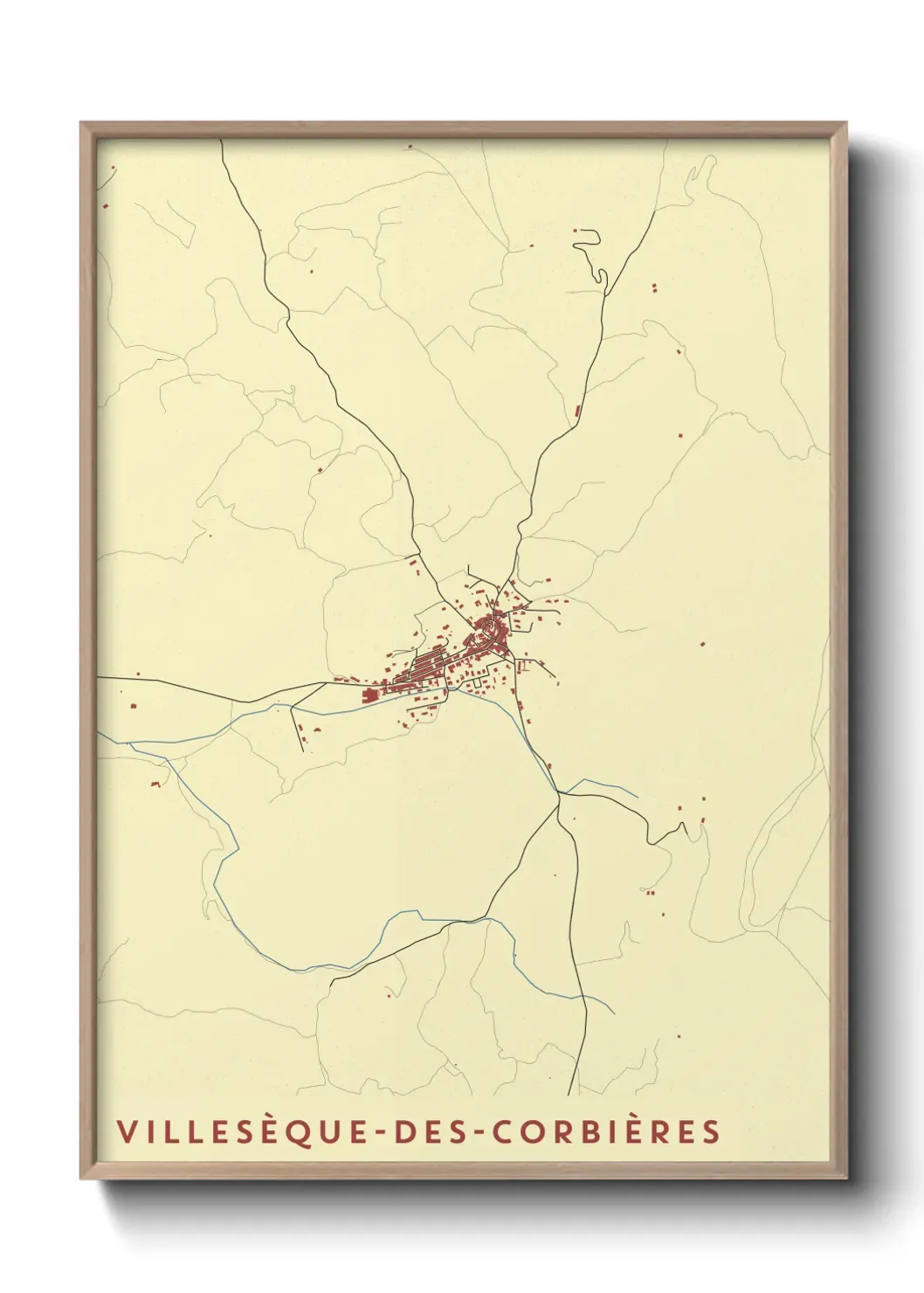 Un poster carte Villesèque-des-Corbières