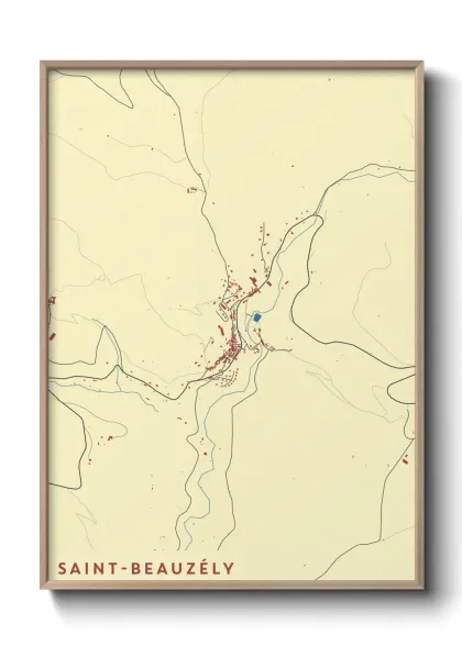 Une affiche de carte sur Saint-Beauzély