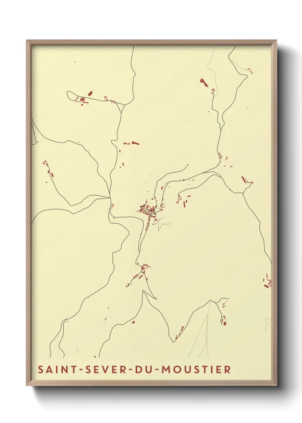 Un poster carte Saint-Sever-du-Moustier