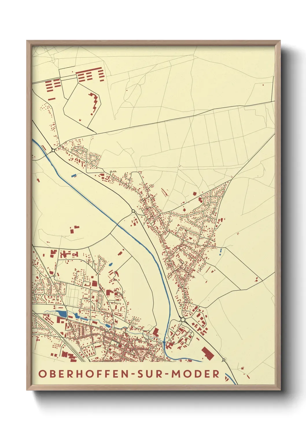 Un poster carte Oberhoffen-sur-Moder