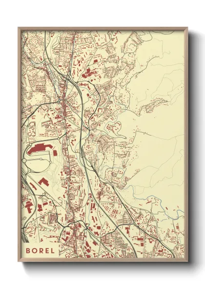 Une affiche de carte sur Borel