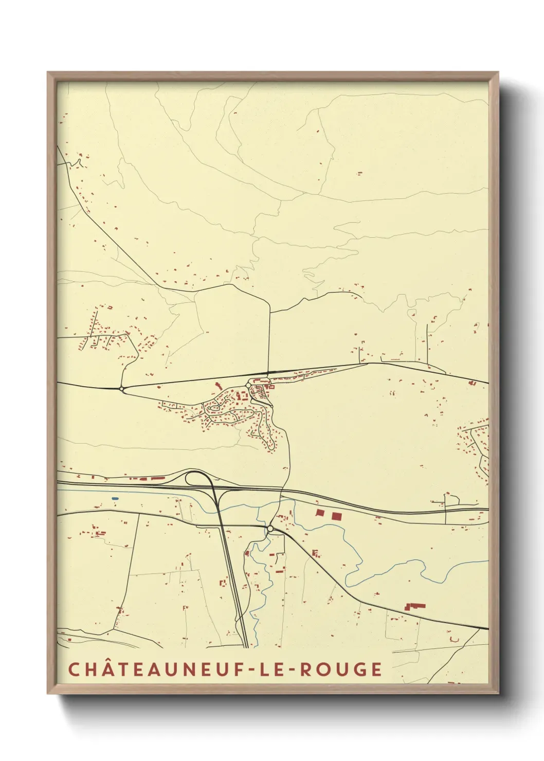 Un poster carte Châteauneuf-le-Rouge