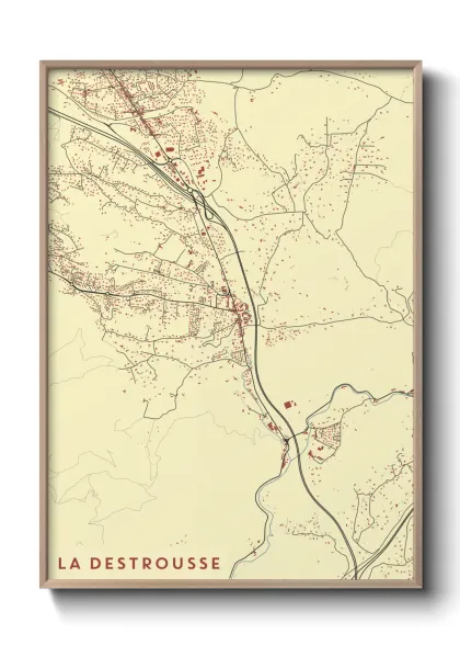 Une affiche de carte sur La Destrousse
