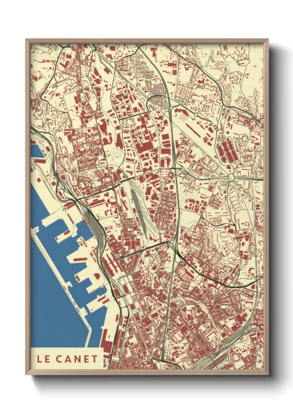 Une affiche de carte sur Le Canet