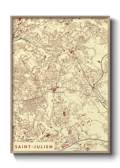 Une affiche de carte sur Saint-Julien