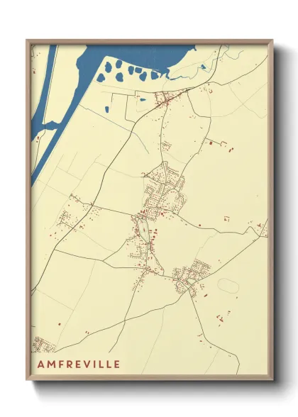 Une affiche de carte sur Amfreville