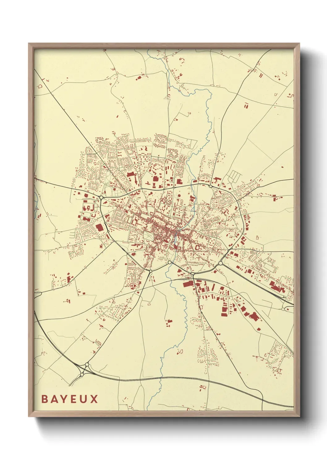 Un poster carte Bayeux