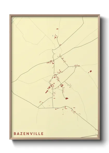 Une affiche de carte sur Bazenville