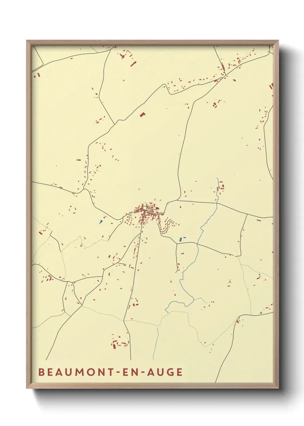 Un poster carte Beaumont-en-Auge
