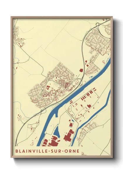 Une affiche de carte sur Blainville-sur-Orne