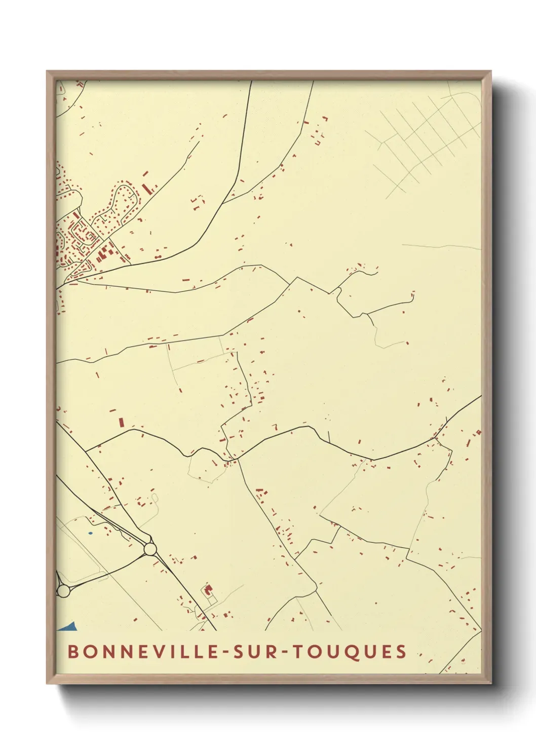 Un poster carte Bonneville-sur-Touques