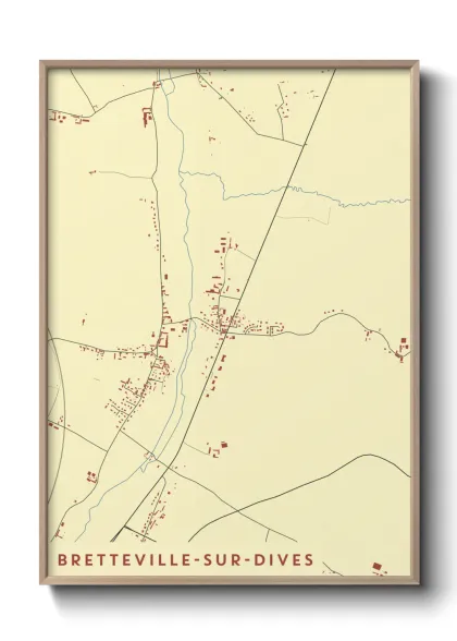 Une affiche de carte sur Bretteville-sur-Dives