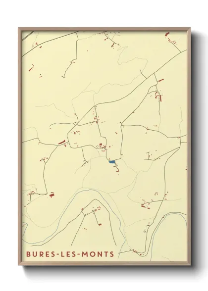 Une affiche de carte sur Bures-les-Monts