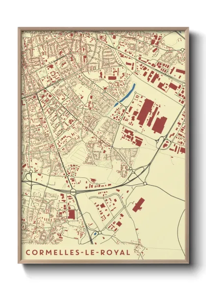 Une affiche de carte sur Cormelles-le-Royal