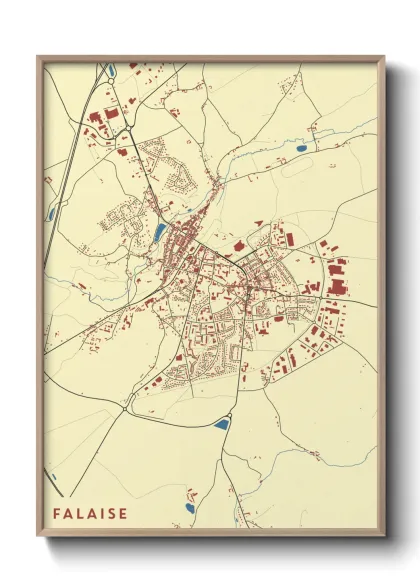 Une affiche de carte sur Falaise