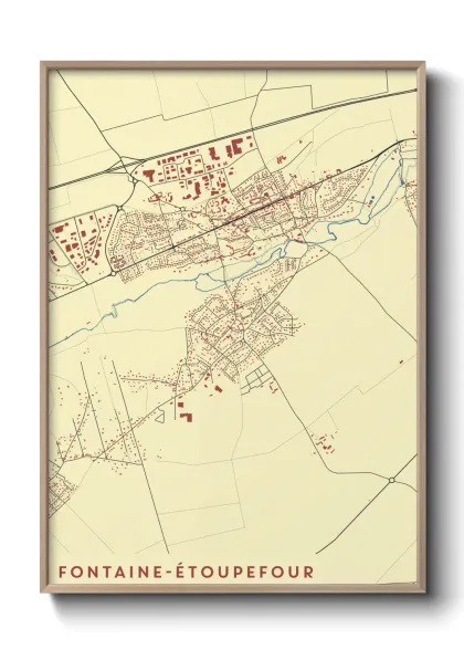Une affiche de carte sur Fontaine-Étoupefour