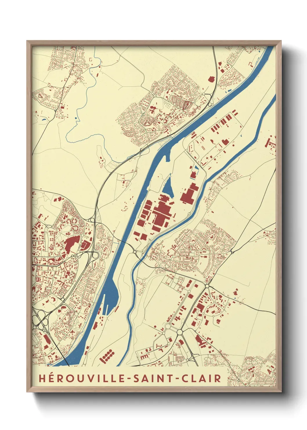 Un poster carte Hérouville-Saint-Clair