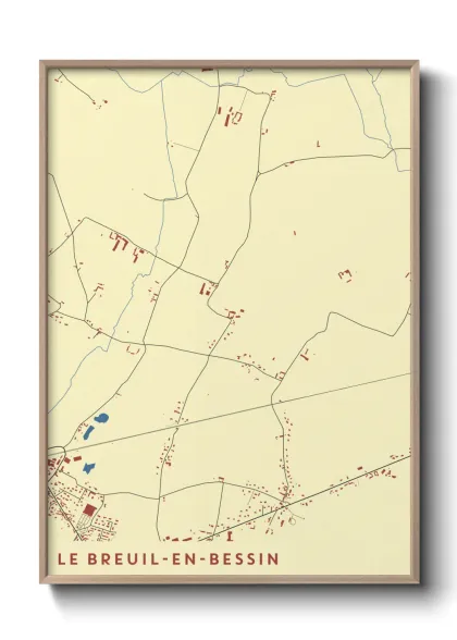 Une affiche de carte sur Le Breuil-en-Bessin