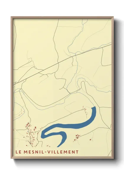 Une affiche de carte sur Le Mesnil-Villement