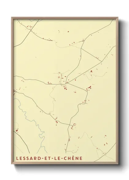 Une affiche de carte sur Lessard-et-le-Chêne