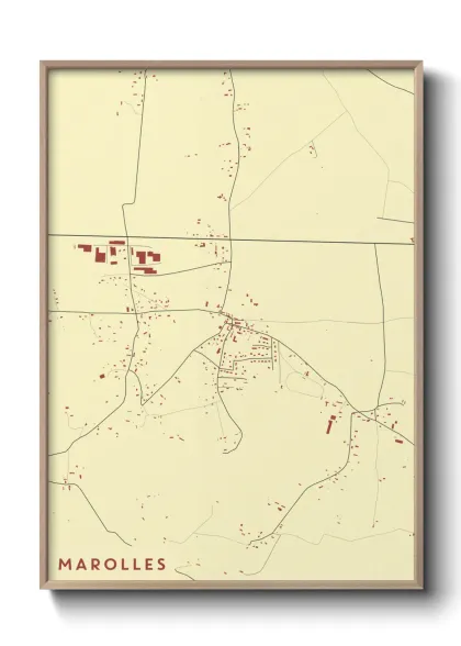 Une affiche de carte sur Marolles