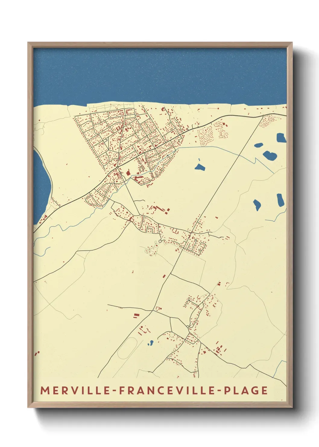 Un poster carte Merville-Franceville-Plage