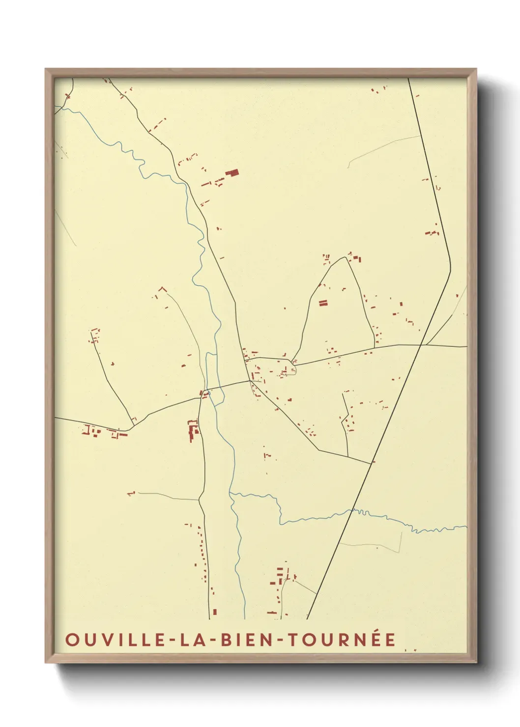 Un poster carte Ouville-la-Bien-Tournée