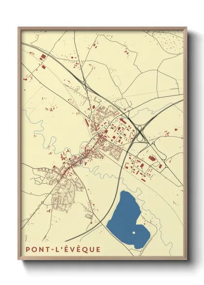 Une affiche de carte sur Pont-l'Évêque
