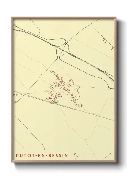 Une affiche de carte sur Putot-en-Bessin