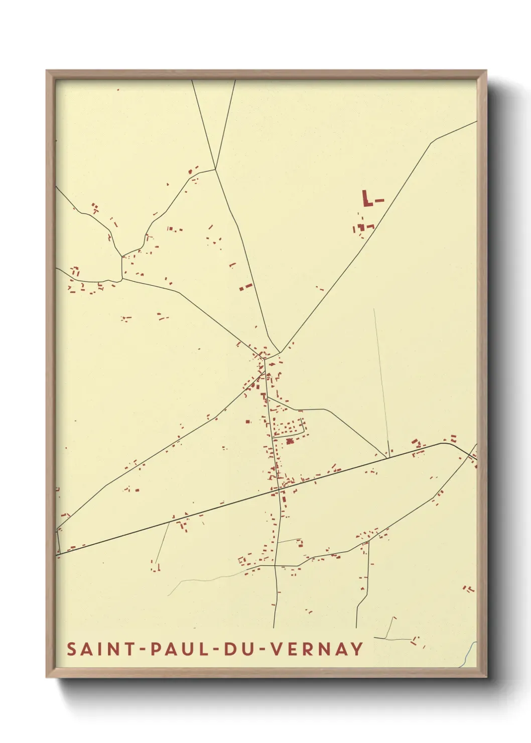 Un poster carte Saint-Paul-du-Vernay