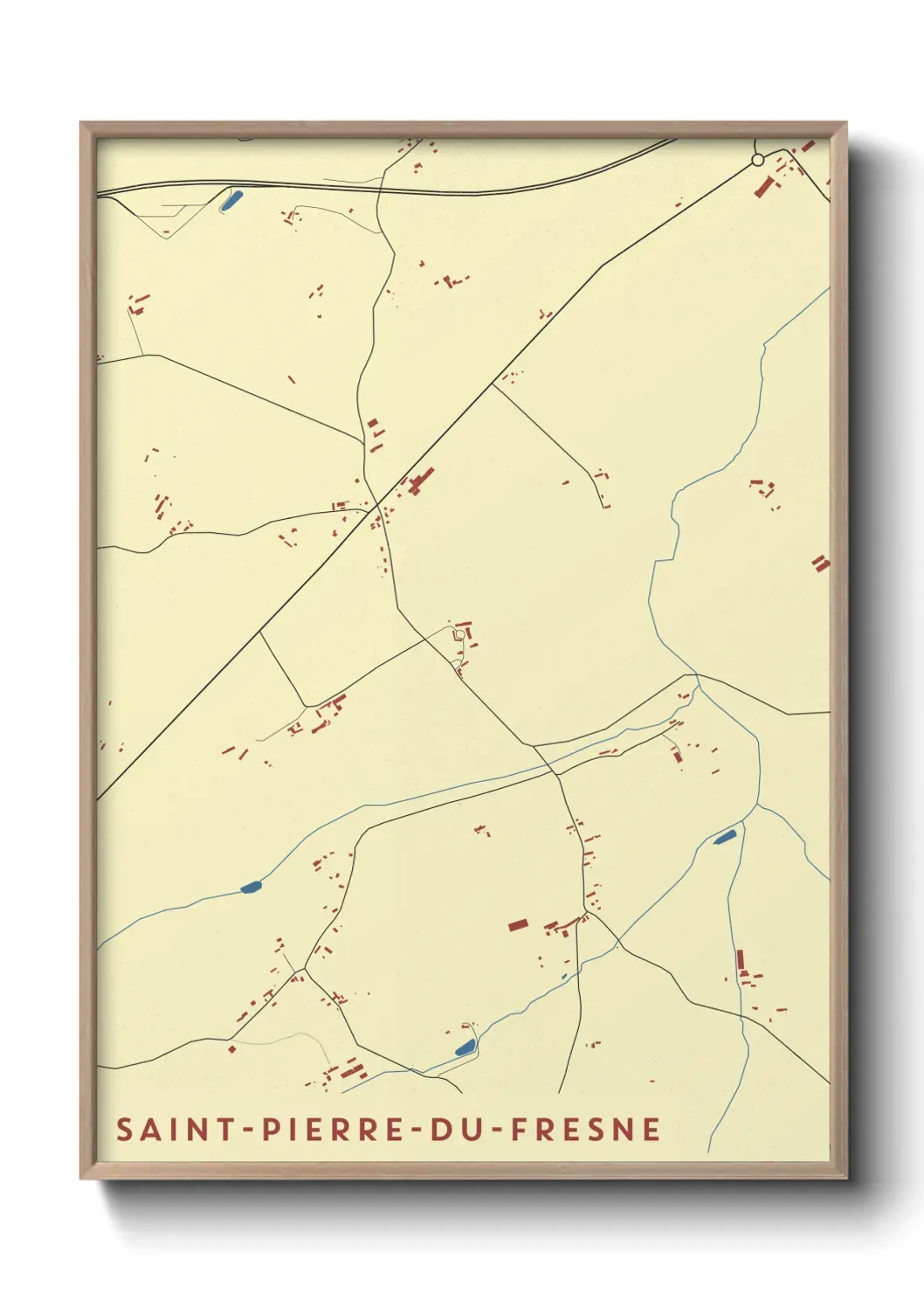 Un poster carte Saint-Pierre-du-Fresne