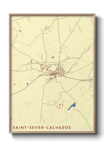Une affiche de carte sur Saint-Sever-Calvados