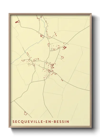 Une affiche de carte sur Secqueville-en-Bessin